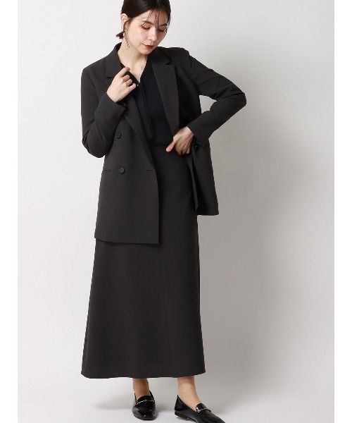 SUIT SQUARE(スーツスクエア)の「ボウタイプルオーバーリブニット 長袖 ウォッシャブル レーヨンストレッチ 無地(ニット/セーター・レディース・ネイビー/ライトグレー/ボルドー・38(9号))」の4枚目の写真