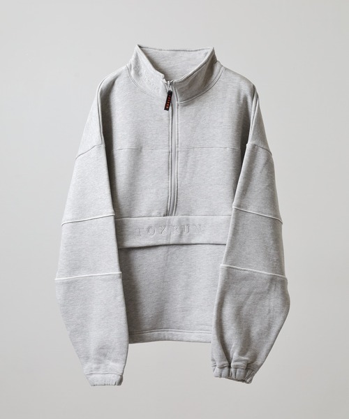 FOXRUN(フォックスラン)の「パイピング切替裏起毛スウェットハーフジップ(スウェット・メンズ・ネイビー/アッシュグレー/グレー/ブラック・L/M)」の3枚目の写真