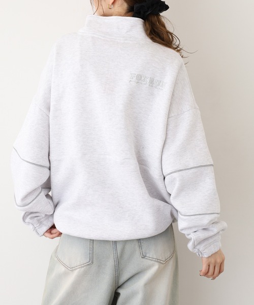 FOXRUN(フォックスラン)の「パイピング切替裏起毛スウェットハーフジップ(スウェット・メンズ・ネイビー/アッシュグレー/グレー/ブラック・L/M)」の7枚目の写真