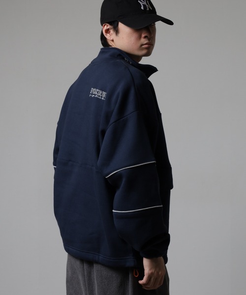 FOXRUN(フォックスラン)の「パイピング切替裏起毛スウェットハーフジップ(スウェット・メンズ・ネイビー/アッシュグレー/グレー/ブラック・L/M)」の12枚目の写真