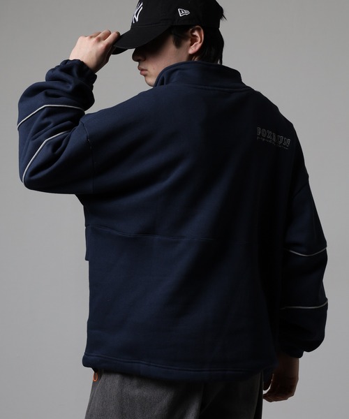 FOXRUN(フォックスラン)の「パイピング切替裏起毛スウェットハーフジップ(スウェット・メンズ・ネイビー/アッシュグレー/グレー/ブラック・L/M)」の13枚目の写真