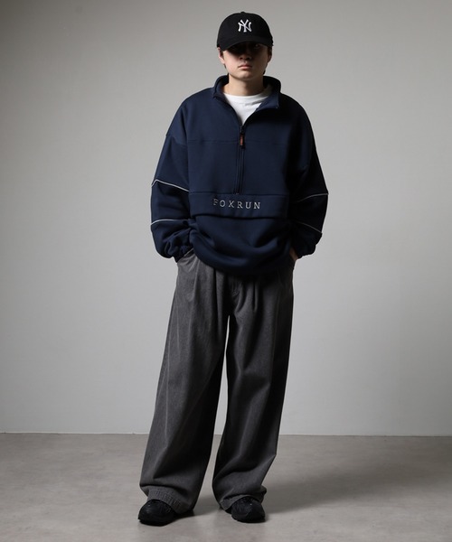 FOXRUN(フォックスラン)の「パイピング切替裏起毛スウェットハーフジップ(スウェット・メンズ・ネイビー/アッシュグレー/グレー/ブラック・L/M)」の14枚目の写真