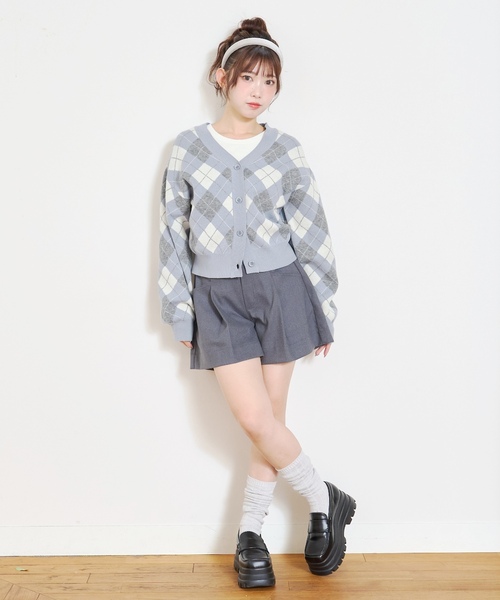 LOVETOXIC(ラブトキシック)の「【起毛】美脚見えタックフレアキュロット(その他パンツ・キッズ・チャコール/ブラウン/ブラック/グレー・L:160cm/M:150cm/130cm/S:140cm)」の7枚目の写真