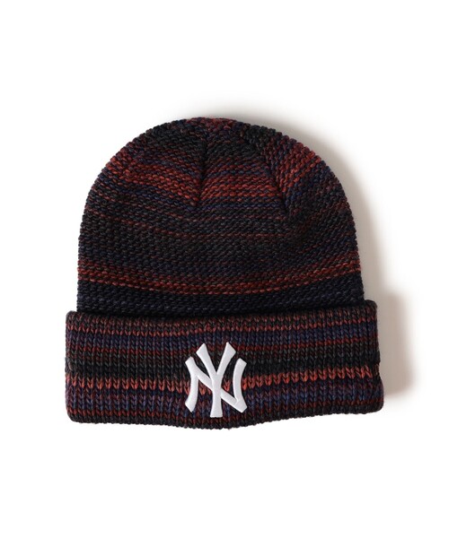 NEW ERA（ニューエラ）の「【別注】NEW ERA / Multi BorderCuff Knit Cap（ニットキャップ/ビーニー・メンズ・ブラック/ブラウン/ネイビー・ONE SIZE）」の2枚目の写真