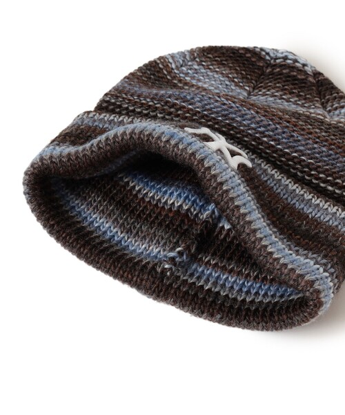 NEW ERA（ニューエラ）の「【別注】NEW ERA / Multi BorderCuff Knit Cap（ニットキャップ/ビーニー・メンズ・ブラック/ブラウン/ネイビー・ONE SIZE）」の9枚目の写真