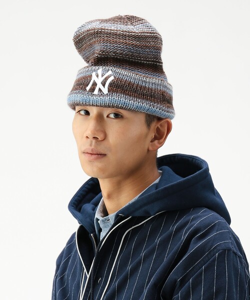 NEW ERA（ニューエラ）の「【別注】NEW ERA / Multi BorderCuff Knit Cap（ニットキャップ/ビーニー・メンズ・ブラック/ブラウン/ネイビー・ONE SIZE）」の11枚目の写真