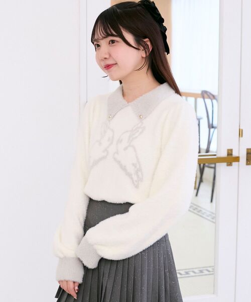 MAJESTIC LEGON(マジェスティックレゴン)の「フワフワtwinsうさぎニット(ニット/セーター・レディース・ホワイト系その他2/ピンク系その他2・MEDIUM)」の4枚目の写真