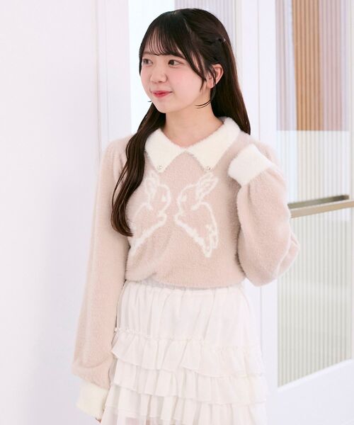 MAJESTIC LEGON(マジェスティックレゴン)の「フワフワtwinsうさぎニット(ニット/セーター・レディース・ホワイト系その他2/ピンク系その他2・MEDIUM)」の10枚目の写真