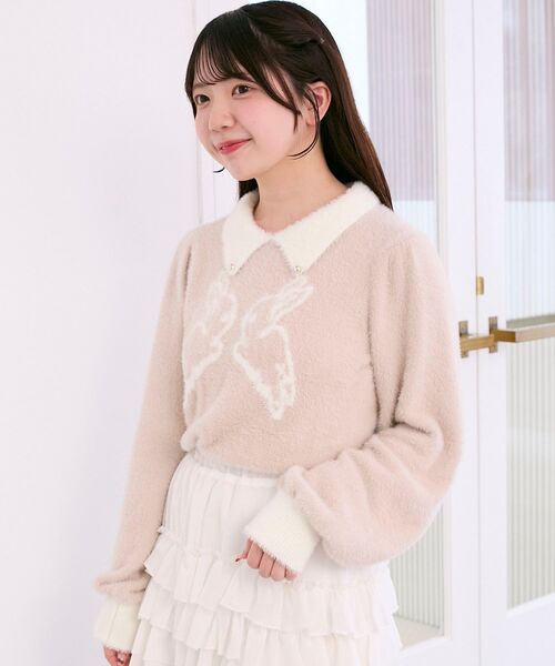 MAJESTIC LEGON(マジェスティックレゴン)の「フワフワtwinsうさぎニット(ニット/セーター・レディース・ホワイト系その他2/ピンク系その他2・MEDIUM)」の11枚目の写真