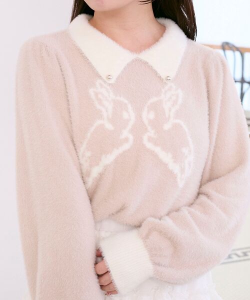 MAJESTIC LEGON(マジェスティックレゴン)の「フワフワtwinsうさぎニット(ニット/セーター・レディース・ホワイト系その他2/ピンク系その他2・MEDIUM)」の13枚目の写真
