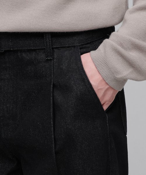 MUSINSA STANDARD（ムシンサスタンダード）の「ベルト付きセミバルーンデニムパンツ[ローブラック]（デニムパンツ・メンズ・その他・36/27/28/34/32/30/31/33/26）」の8枚目の写真