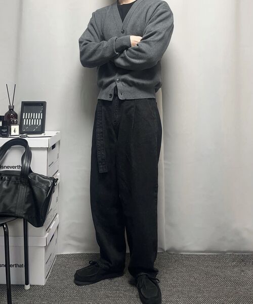 MUSINSA STANDARD（ムシンサスタンダード）の「ベルト付きセミバルーンデニムパンツ[ローブラック]（デニムパンツ・メンズ・その他・36/27/28/34/32/30/31/33/26）」の15枚目の写真
