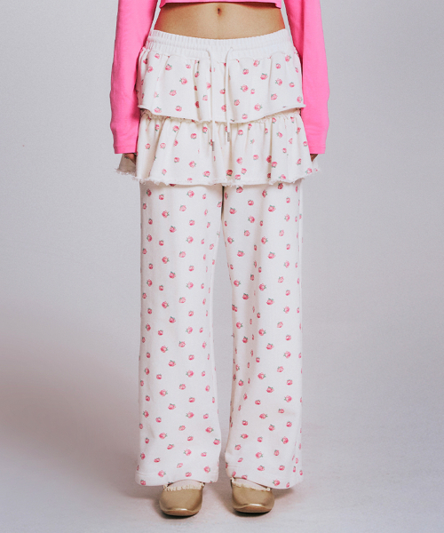 YOUHEE（ユヒ）の「FLOWER PATTERN LAYERD SKIRT PANTS WHITE（その他パンツ・レディース・その他・FREE）」の3枚目の写真