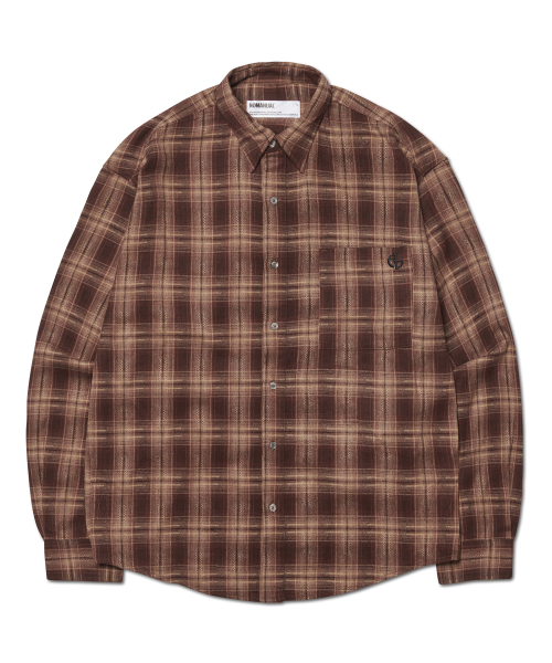NOMANUAL(NOMANUAL)の「FLANNEL CHECK SHIRT - BROWN(シャツ/ブラウス・レディース・その他・LARGE/X-LARGE/MEDIUM)」の1枚目の写真