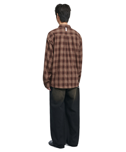 NOMANUAL(NOMANUAL)の「FLANNEL CHECK SHIRT - BROWN(シャツ/ブラウス・レディース・その他・LARGE/X-LARGE/MEDIUM)」の4枚目の写真