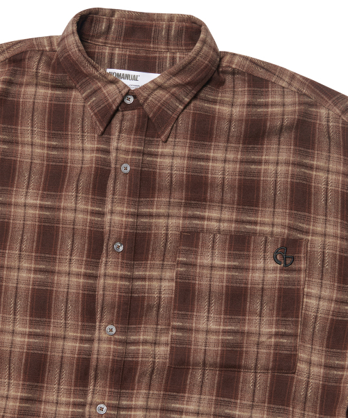 NOMANUAL(NOMANUAL)の「FLANNEL CHECK SHIRT - BROWN(シャツ/ブラウス・レディース・その他・LARGE/X-LARGE/MEDIUM)」の5枚目の写真
