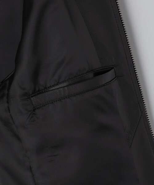 SHIPS（シップス）の「SHIPS: ラムレザー シングル ライダース ジャケット 25FW（ライダースジャケット・メンズ・ブラック・MEDIUM/LARGE）」の13枚目の写真