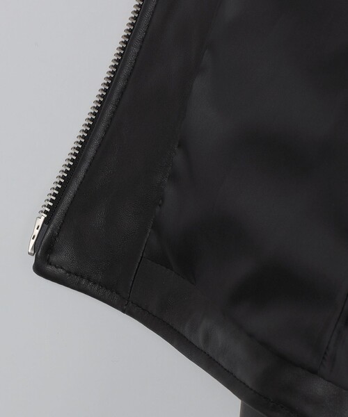 SHIPS（シップス）の「SHIPS: ラムレザー シングル ライダース ジャケット 25FW（ライダースジャケット・メンズ・ブラック・MEDIUM/LARGE）」の16枚目の写真