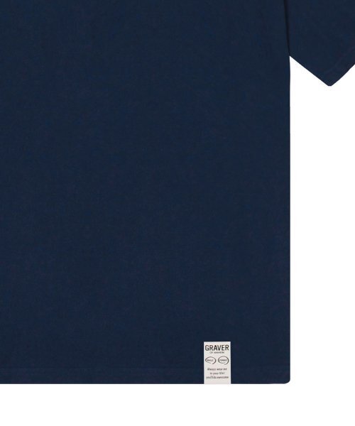 GRAVER（グレーバー）の「[ユニセックス]イエローブーツパピー刺繍半袖Tシャツ_ネイビー（Tシャツ/カットソー・レディース・ネイビー・SMALL/LARGE/MEDIUM）」の4枚目の写真