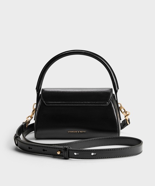 CHARLES & KEITH(チャールズ & キース)の「Kaila カイラ フラップトップハンドルバッグ(ハンドバッグ・レディース・ブラック/ワインレッド・S)」の7枚目の写真