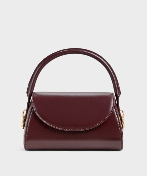 CHARLES & KEITH(チャールズ & キース)の「Kaila カイラ フラップトップハンドルバッグ(ハンドバッグ・レディース・ブラック/ワインレッド・S)」の13枚目の写真