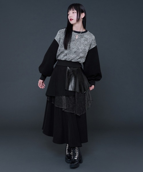 Ellno de Mavie（エルノデメヴィ）の「ガラキリカエカットプルオーバー（Tシャツ/カットソー・レディース・ライトグレー/ブラック・FREE）」の22枚目の写真