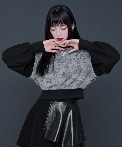 Ellno de Mavie（エルノデメヴィ）の「ガラキリカエカットプルオーバー（Tシャツ/カットソー・レディース・ライトグレー/ブラック・FREE）」の18枚目の写真