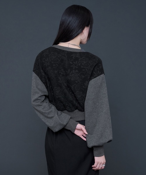 Ellno de Mavie（エルノデメヴィ）の「ガラキリカエカットプルオーバー（Tシャツ/カットソー・レディース・ライトグレー/ブラック・FREE）」の10枚目の写真