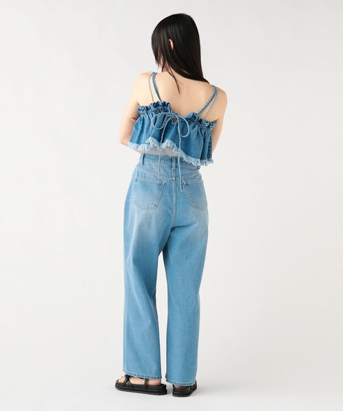 BEAMS HEART(ビームスハート)の「【セットアイテム】フリル デニム ビスチェ × パンツ(つなぎ/オールインワン・レディース・インディゴブルー/サックスブルー・FREE)」の5枚目の写真