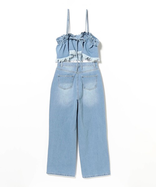 BEAMS HEART(ビームスハート)の「【セットアイテム】フリル デニム ビスチェ × パンツ(つなぎ/オールインワン・レディース・インディゴブルー/サックスブルー・FREE)」の14枚目の写真