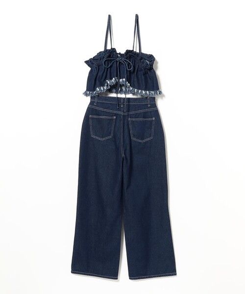 BEAMS HEART(ビームスハート)の「【セットアイテム】フリル デニム ビスチェ × パンツ(つなぎ/オールインワン・レディース・インディゴブルー/サックスブルー・FREE)」の18枚目の写真