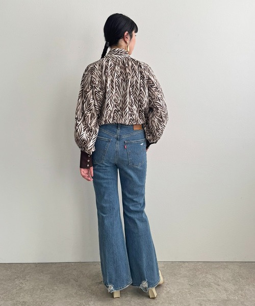 LHELBIE（レルビエ）の「アソートボウタイブラウス（シャツ/ブラウス・レディース・ブラウン/ホワイト×ブラック/ブラック/オフホワイト・M）」の12枚目の写真