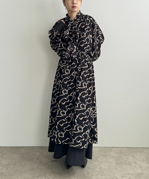 LHELBIE（レルビエ）の「アソートボウタイブラウス（シャツ/ブラウス・レディース・ブラウン/ホワイト×ブラック/ブラック/オフホワイト・M）」の15枚目の写真