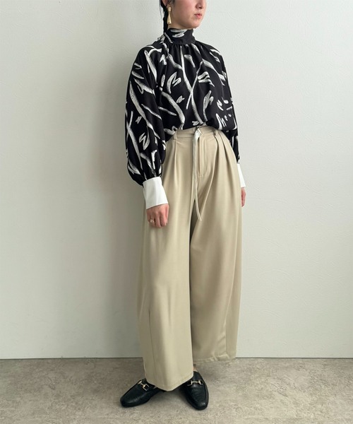 LHELBIE（レルビエ）の「アソートボウタイブラウス（シャツ/ブラウス・レディース・ブラウン/ホワイト×ブラック/ブラック/オフホワイト・M）」の20枚目の写真