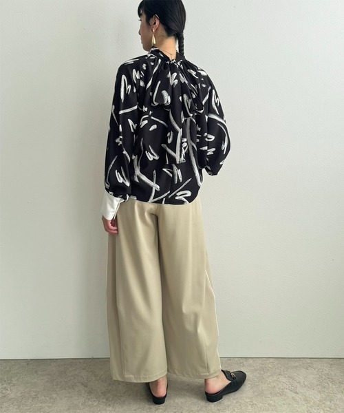 LHELBIE（レルビエ）の「アソートボウタイブラウス（シャツ/ブラウス・レディース・ブラウン/ホワイト×ブラック/ブラック/オフホワイト・M）」の19枚目の写真