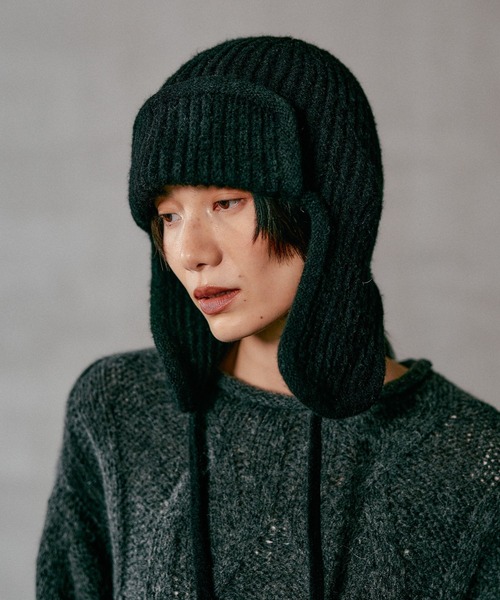 LEPSIM（レプシィム）の「フライトニットキャップ　598104（ニットキャップ/ビーニー・レディース・ブラック/グレー・ONE SIZE）」の13枚目の写真