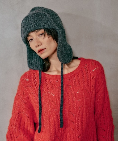 LEPSIM（レプシィム）の「フライトニットキャップ　598104（ニットキャップ/ビーニー・レディース・ブラック/グレー・ONE SIZE）」の16枚目の写真