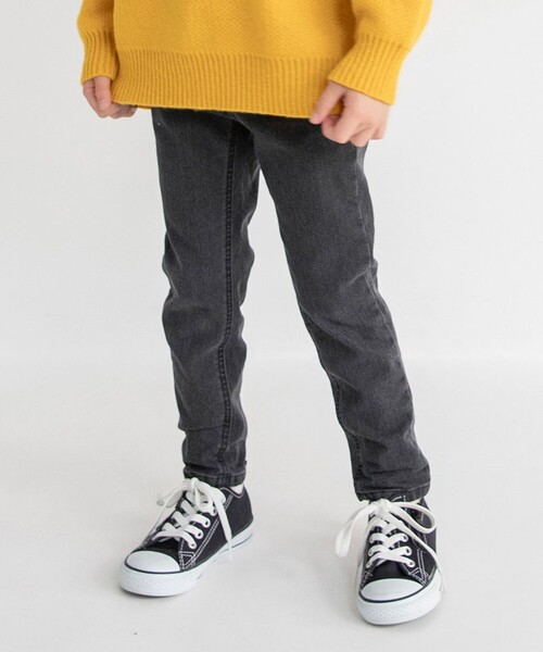 BRANSHES(ブランシェス)の「【あったか/フィットストレート】プレミアムストレッチ裏起毛デニムロングパンツ(デニムパンツ・キッズ・ネイビー/ブラック・150/120/110/140/130/100/90)」の2枚目の写真