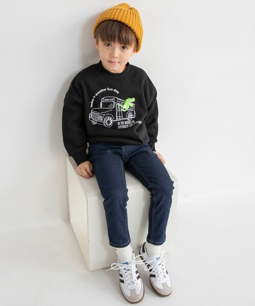 BRANSHES(ブランシェス)の「【あったか/フィットストレート】プレミアムストレッチ裏起毛デニムロングパンツ(デニムパンツ・キッズ・ネイビー/ブラック・150/120/110/140/130/100/90)」の4枚目の写真