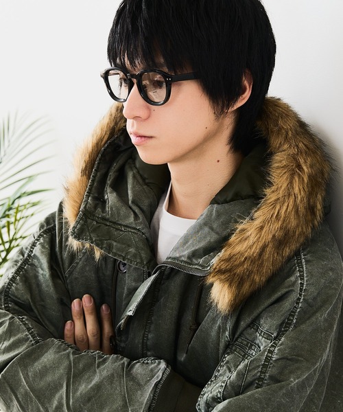 UNIIT(ユニット)の「【UNIIT/ユニット】ヴィンテージナイロンN-2B オーバーサイズ 古着加工 衿ファー(ミリタリージャケット・メンズ・カーキ/スミクロ・LARGE/MEDIUM/X-LARGE)」の22枚目の写真