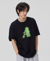 [ビッグエイ]コットンルーズフィット半袖Tシャツ_ブラック