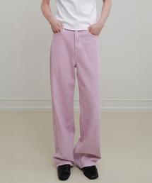 Spring dyed denim pants (vintage pink)