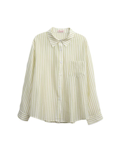 SLOWLOLLI（スローローリ）の「Flow stripe shirt_3 Colors（シャツ/ブラウス・レディース・ブルー/グリーン/Beige・FREE）」の2枚目の写真