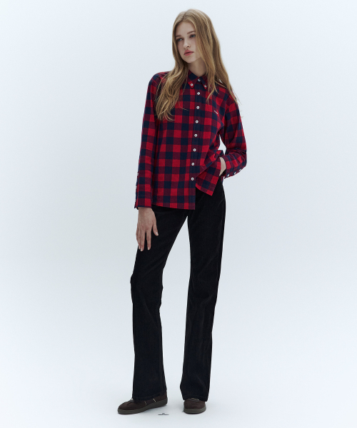 CITYBREEZE(シティブリーズ)の「ポップグリッドチェックシャツ_RED(シャツ/ブラウス・レディース・レッド・MEDIUM/SMALL)」の5枚目の写真