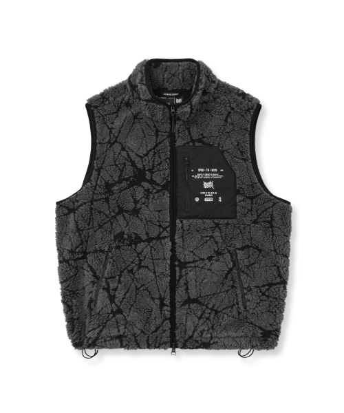 SPRAWL FLEECE PATTERN VEST - CHARCOAL（ベスト）｜BROWNBREATH