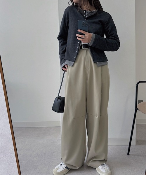 nananamoe(ナナナモエ)の「shell button layered color tops(カーディガン/ボレロ・レディース・チャコールグレー/杢グレー/ホワイト系その他/レッド・FREE)」の14枚目の写真