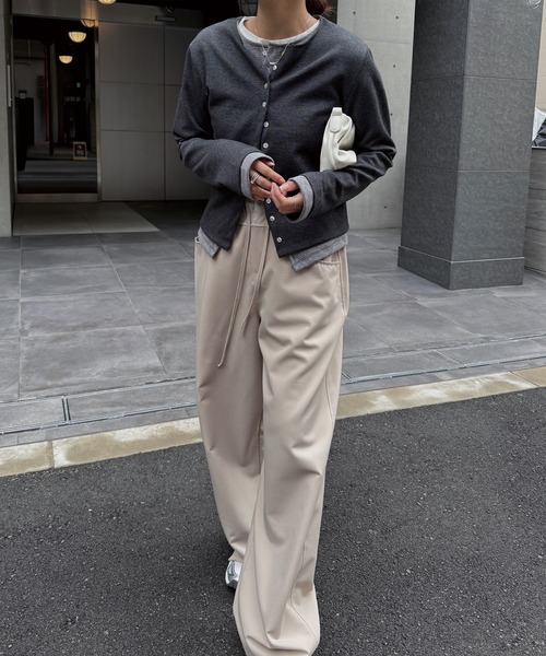 nananamoe(ナナナモエ)の「shell button layered color tops(カーディガン/ボレロ・レディース・チャコールグレー/杢グレー/ホワイト系その他/レッド・FREE)」の15枚目の写真
