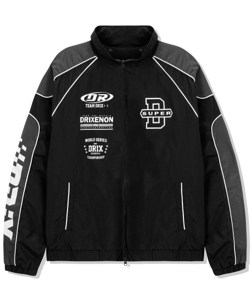 DRIX(ドリックス)の「配色パイピングレーシングジャケット_ブラック(ナイロンジャケット・メンズ・その他・XX-LARGE/MEDIUM/LARGE/X-LARGE)」の1枚目の写真