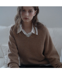 Wool V-neck Knit [Beige]