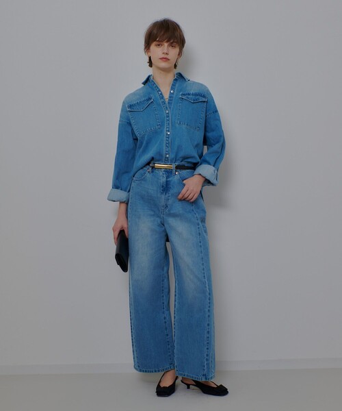 allureville（アルアバイル）の「バックレイヤードデニムシャツ（シャツ/ブラウス・レディース・ブルー・2）」の7枚目の写真